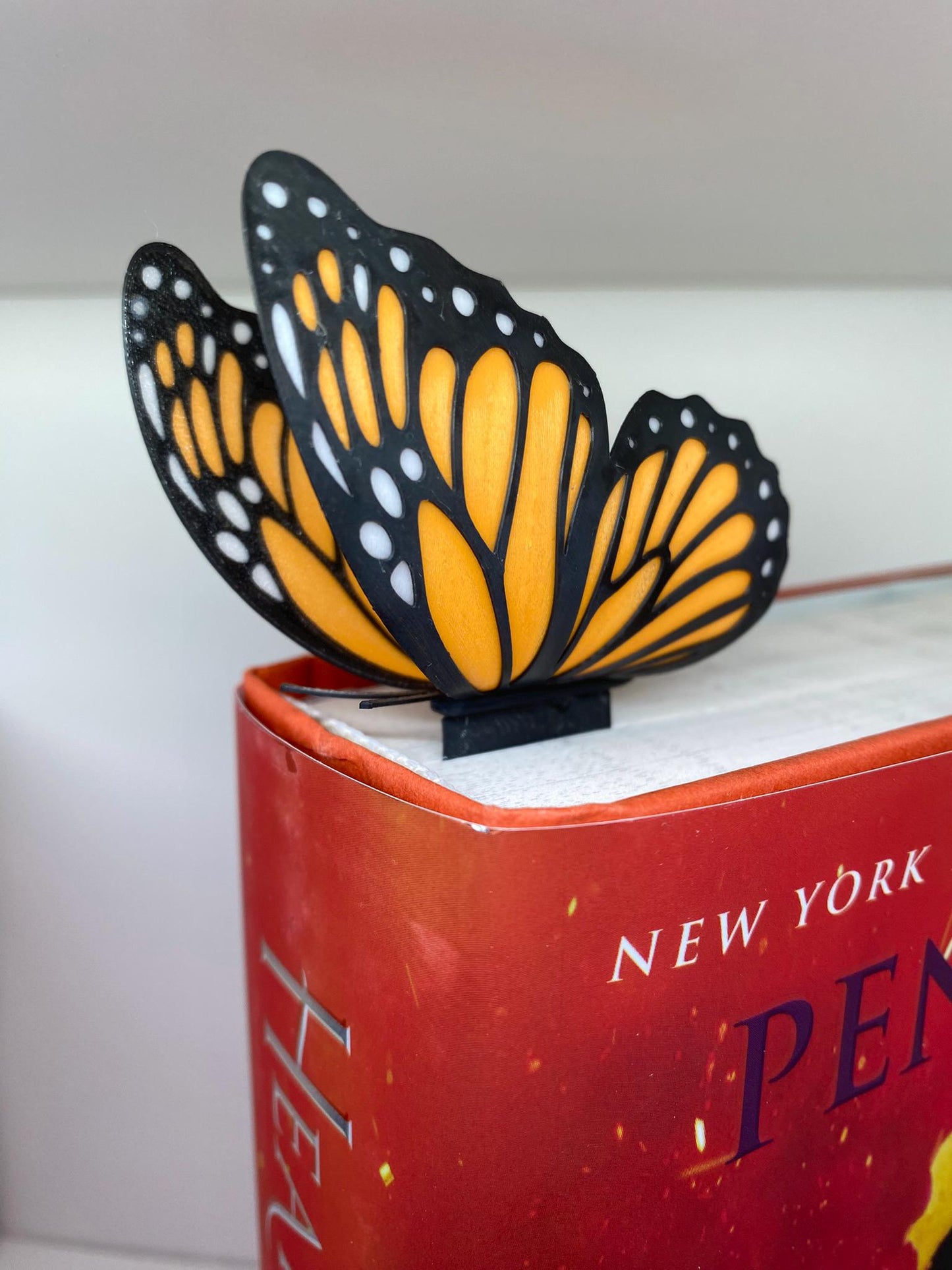 Butterfly bookmark. 3d printed. Monarch Butterfly bookmark.