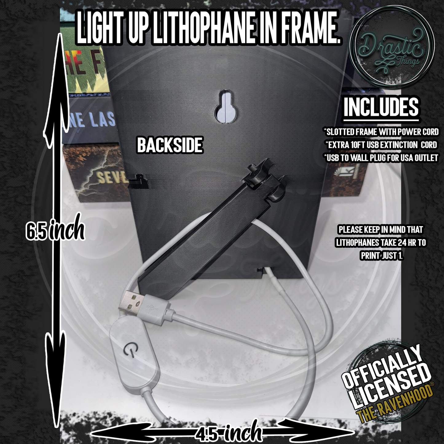 Light up Book Lithophane with or without light/frame Please watch Video!