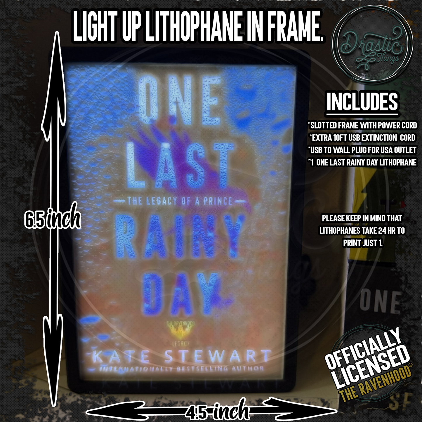 Light up Book Lithophane with or without light/frame Please watch Video!