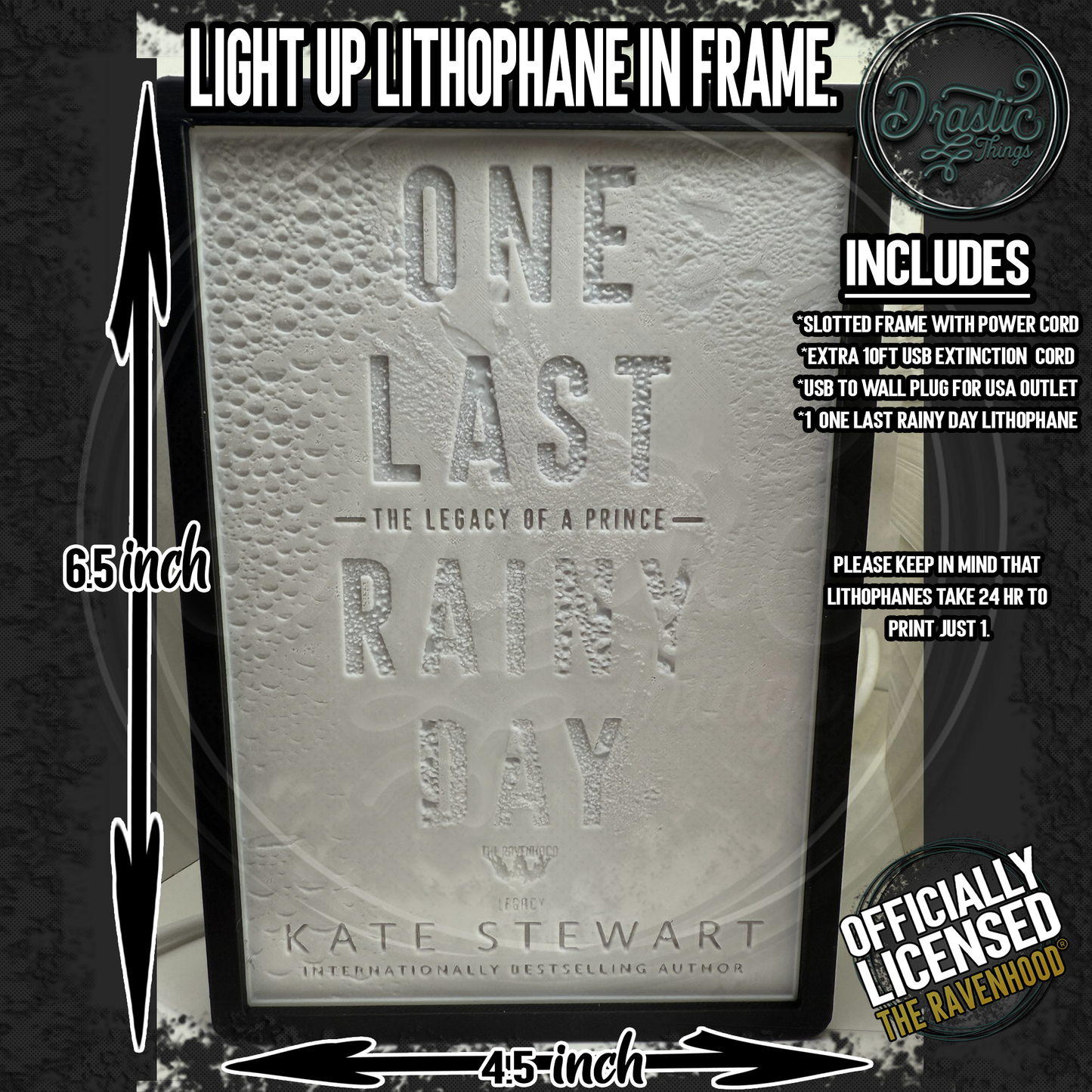 Light up Book Lithophane with or without light/frame Please watch Video!