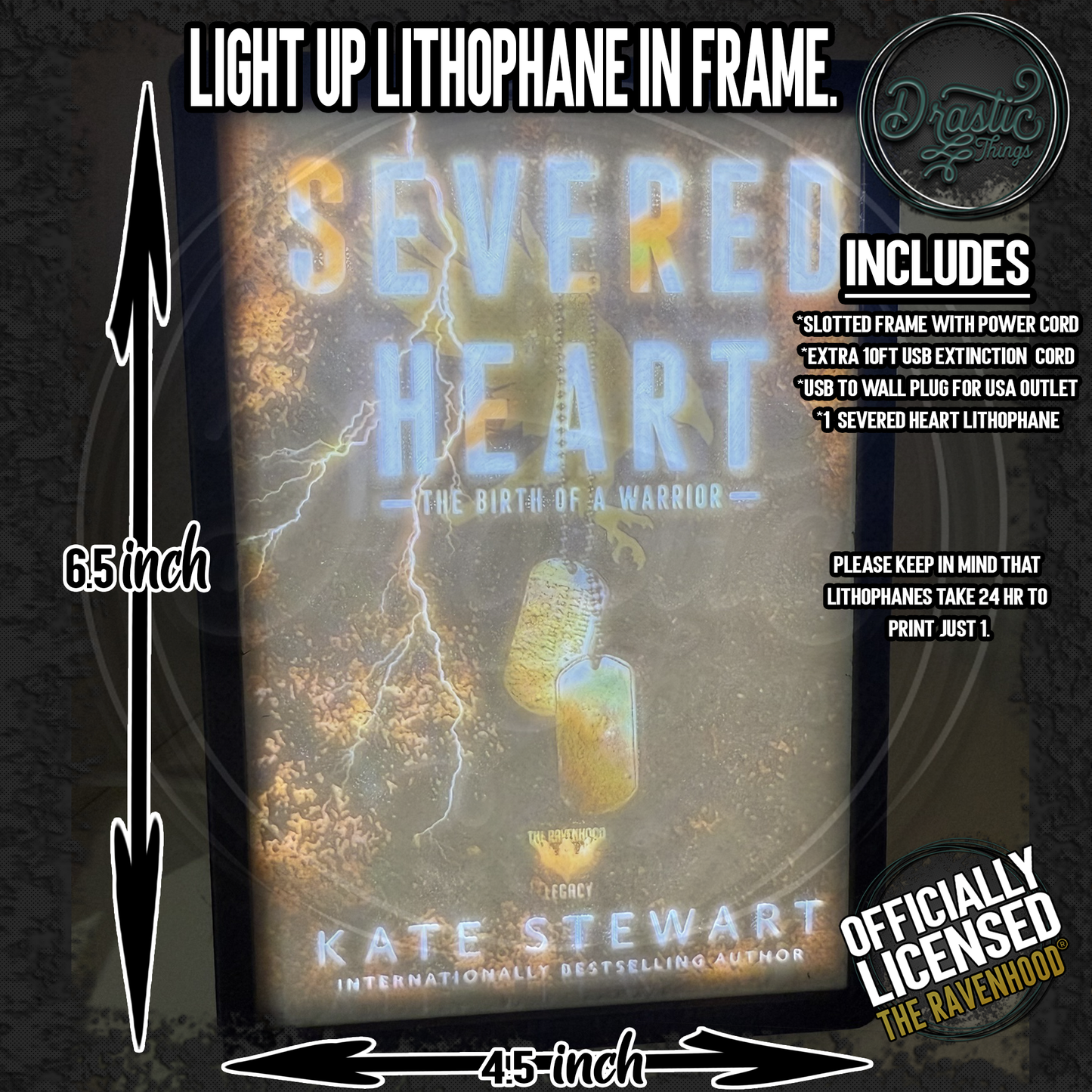 Light up Book Lithophane with or without light/frame Please watch Video!