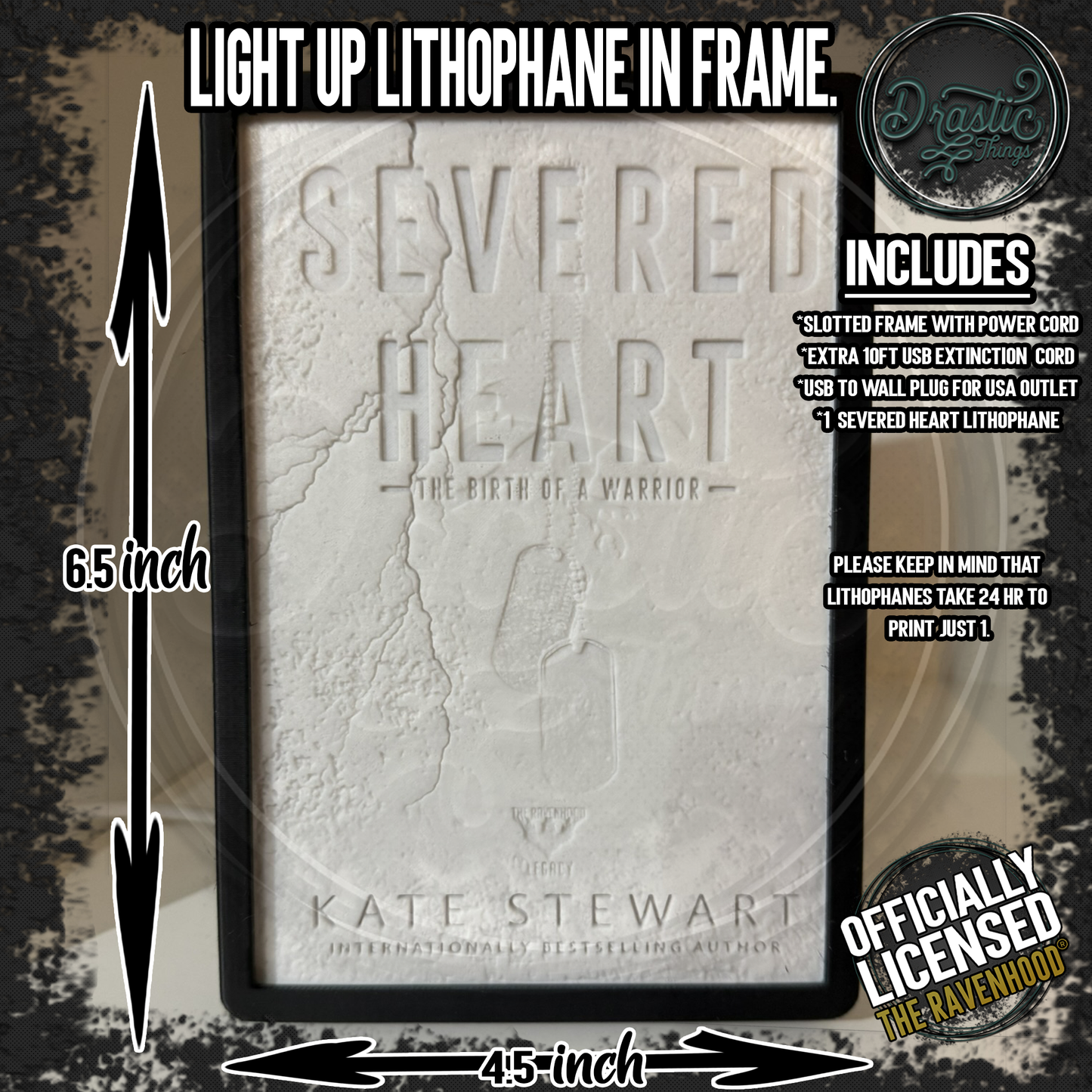 Light up Book Lithophane with or without light/frame Please watch Video!