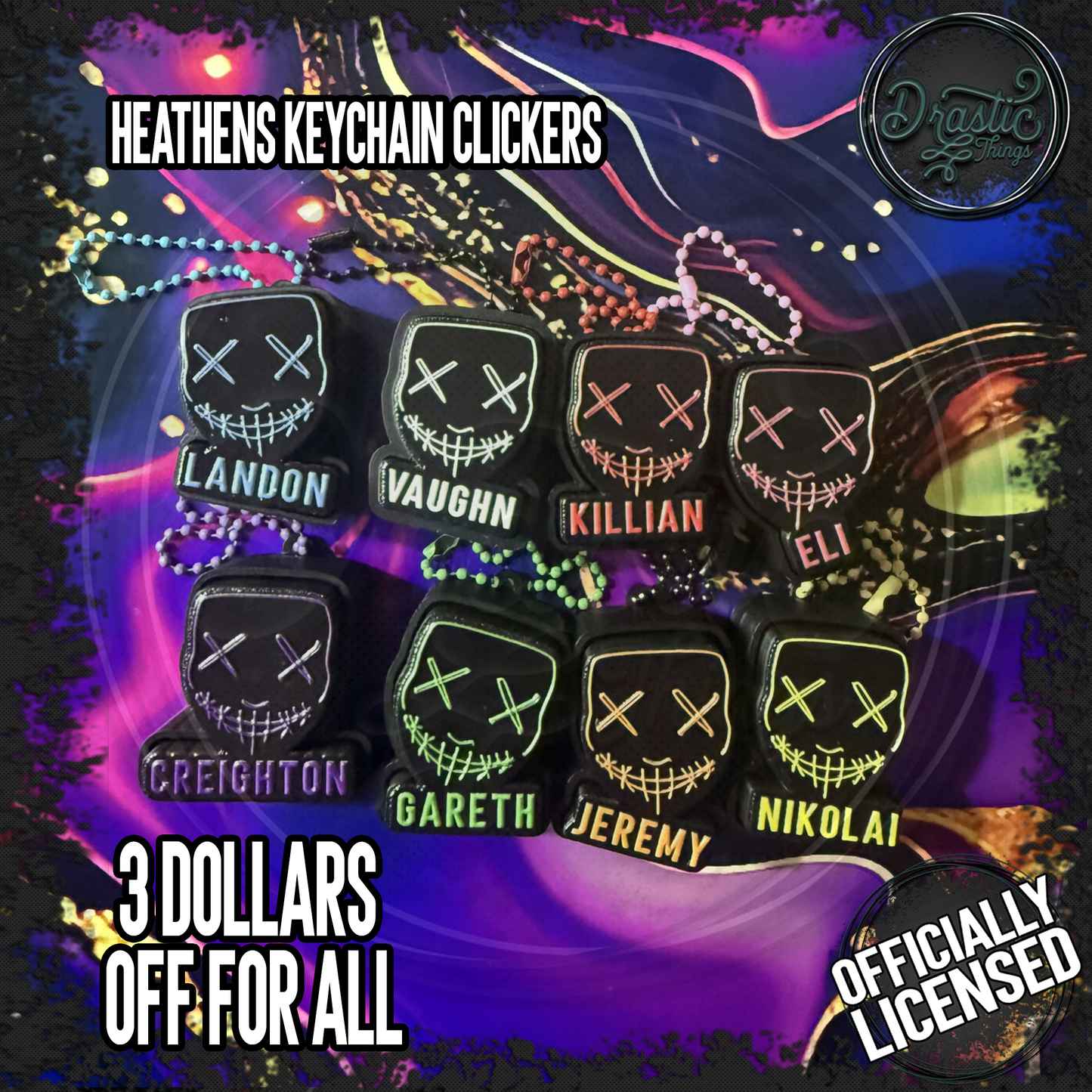 Rina Kent | Officially Licensed | Heathens Keychain Clickers