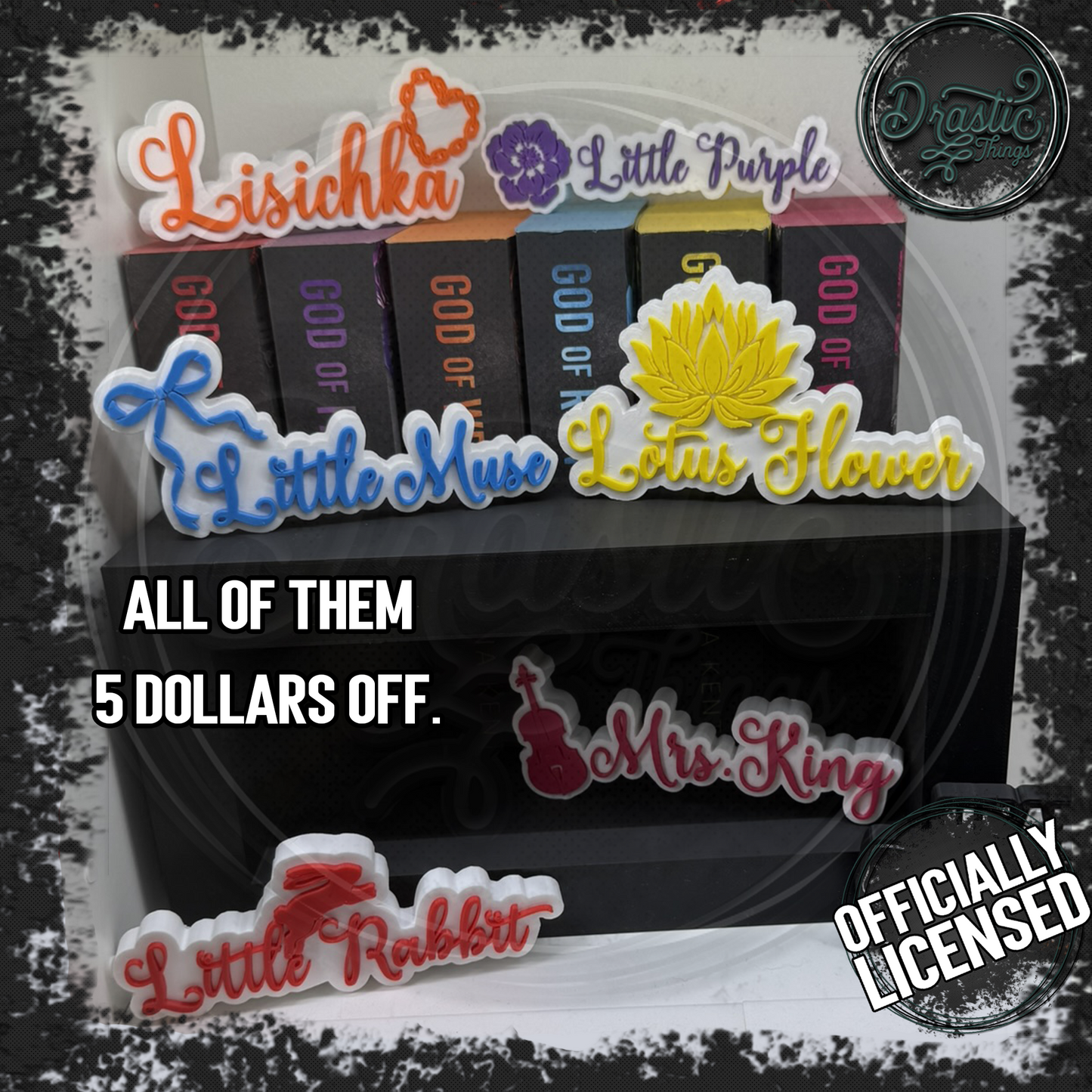 Rina Kent | Officially Licensed | Heathens Bookshelf Decor | Name Plaques