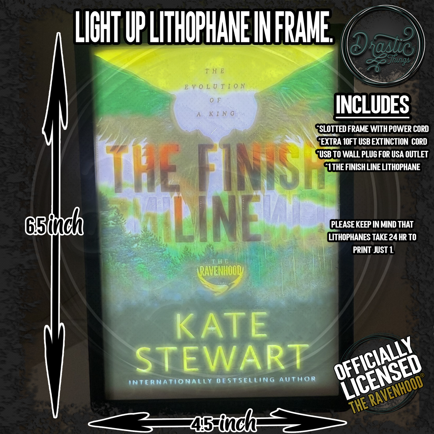 Light up Book Lithophane with or without light/frame Please watch Video!