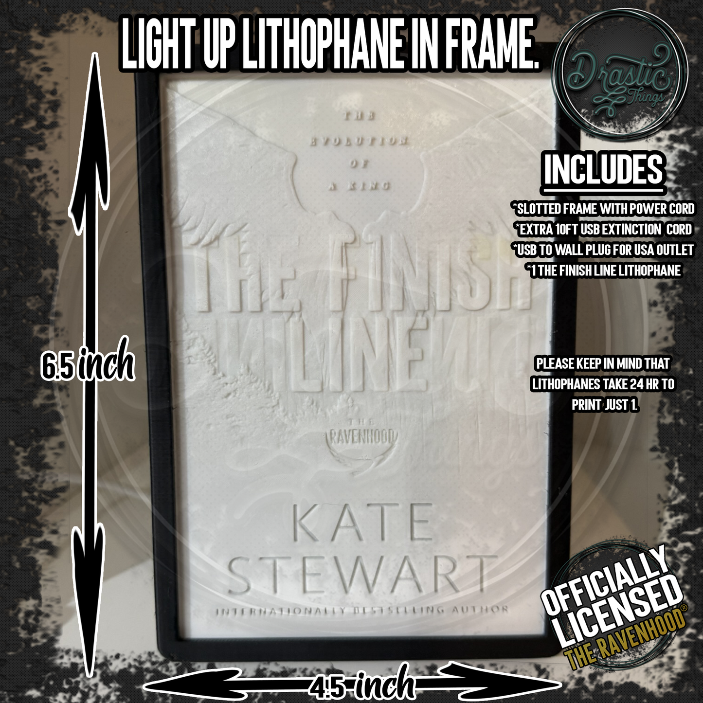 Light up Book Lithophane with or without light/frame Please watch Video!